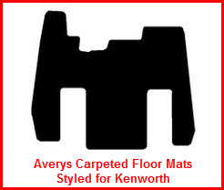 Averys Carpeted Truck Floor Mats are custom designed for Kenworth, Mack, Freightliner and most Class 8 Big Rigs.