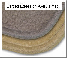 verys Car Floor Mat with Serged Edges.