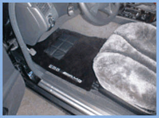 Comfy Sheepskin Car Mats are made to wiggle your toes in, just not while you're driving the car. In lots of colors to match your car interior and lend an air of luxury and sophistication.