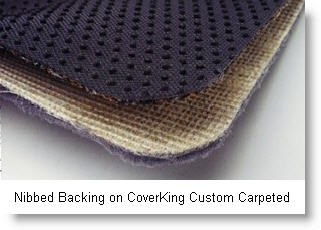 A CoverKing Custom Carpeted car floor mat with nibbed backing and color coordinated serged edging really dresses up your vehicle.