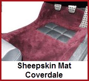 Coverdale Sheepskin Mats are a luxurious and warm way to protect your feet in your Bentley, Daimler, Jaguar, Maybach, Mercedes or Rolls Royce.