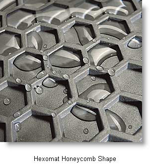 Hexomat Car Mat from IntroTech uses honeycomb shaped deep wells to trap lots of dirt, water, liquids, dust and gunk. This Intro-Tech Hexomat Car Mat really protects your vehicles floor!