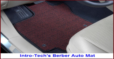 Intro-Tech's Berber Auto Mat is a berber style carpet with a rubber nib backing. It's very durable due to the tight weave of the 42 ounce polypropylene yarn it is made from.