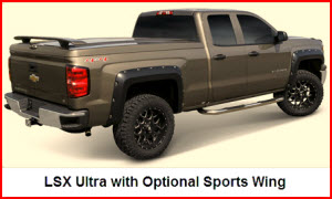 ARE LSX Ultra Tonneau Cover with the optional Sports Wing Installed.