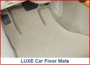 Lloyd Mats LUXE carpeted car floor mat. Super plush, many colors and logos, embroidery, edging, non-slip backing.
