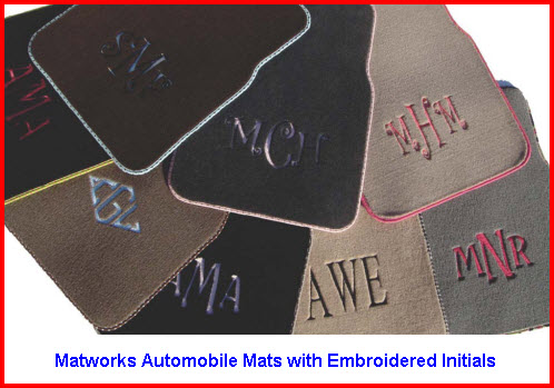 Matworks Automobile Mats with Embroidered Initials