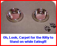 Matworks Logo Floor Mats for Kitty Cats when they eat.