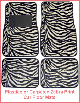 Plasticolor Zebra Logo Carpeted Car Floor Mat