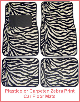 Plasticolor Zebra Logo Carpeted Car Floor Mat