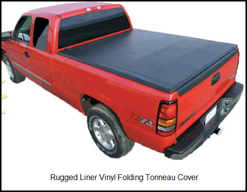 Rugged Cover Folding Tonneau Cover in Black Vinyl