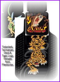 Sample Plasticolor Logos for truck and car floor mats. Plasticolor has a sizable selection of cartoon and comic characters.