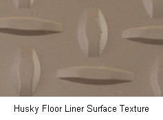 Husky Liner Floor Liner Surface Texture helps trap dirt and liquids and give you good traction.