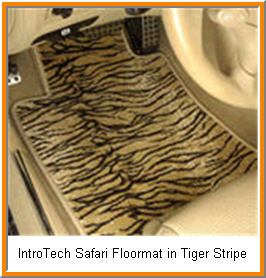 IntroTech's Safari Model Custom Car Mats in a Jungle Theme. Just like you're on a safari with Jaguar and other Animals.