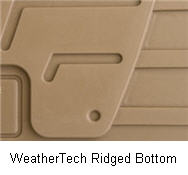 The ridged bottom design of a WeatherTech Floor Liner.