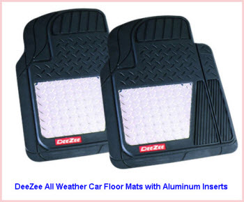 DeeZee All Weather Car Floor Mats with Aluminum Inserts in a diamond plate design. These Front Tread Mats are ideal for all weather use.