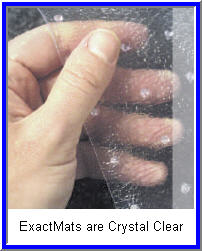 ExactMat Clear Vinyl Car Mats are Crystal Clear and may be used to protect your existing mats and carpeting using gator clips.