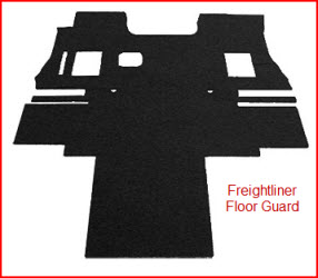 FreightLiner Floor Guards from Class 8 Products are pre-cut commercial carpeting to protect your big rigs floor.