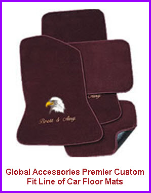 Global Accessories Custom Fit Car Floor Mats with Logos. This is the Global Accessories Premier Custom Fit line of car floor mats.