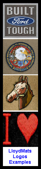 LloydMats Auto Mats Example of available Logos