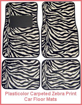 Plasticolor Zebra Logo Carpeted Car Floor Mat