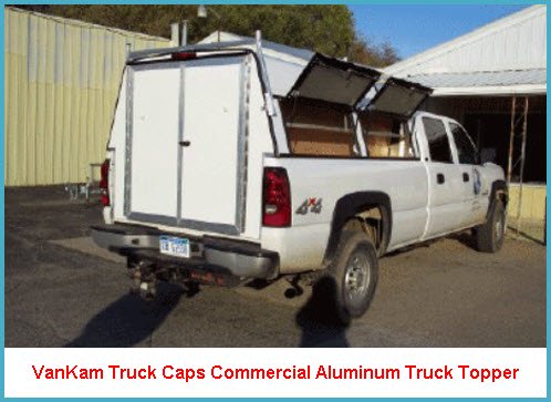 VanKam Truck Caps Commercial Aluminum Truck Cap with Double Rear Cargo Doors