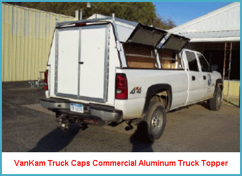 VanKam Truck Caps Commercial Aluminum Truck Cap with Double Rear Cargo Doors