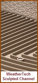 WeatherTech All Weather Car Mats use Sculpted Channels to Direct Water and Mud and Gunk away from your Shoes and Off your Floor.