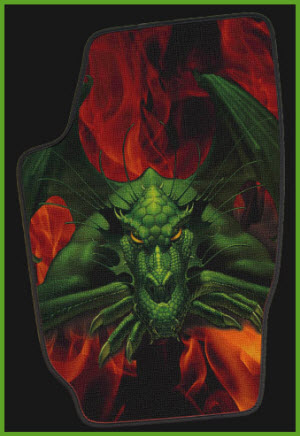 ZPV Car Floor Mat with Dragon Image. Mat is a rubber/carpet hybrid mat which is very durable and colorful. ZPV Car Floor Mat with Dragon Image. Mat is a rubber/carpet hybrid mat which is very durable and colorful.